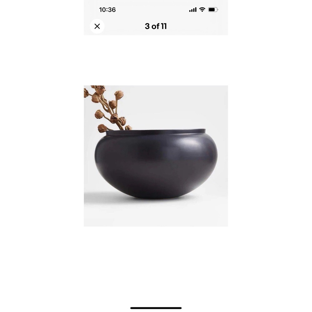 Crate & Barrel  Jimena Centerpiece Bowl Large Black C&B MSRP $155 Luxury